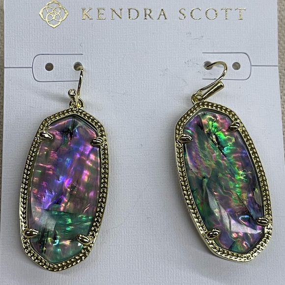 NWT Kendra Scott Elle Abalone Shell Earrings - Picture 7 of 9